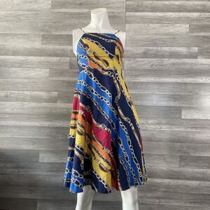 NWT Ori Luxury Sundress Size XS Womens Colorful Mini Belted Button Closure